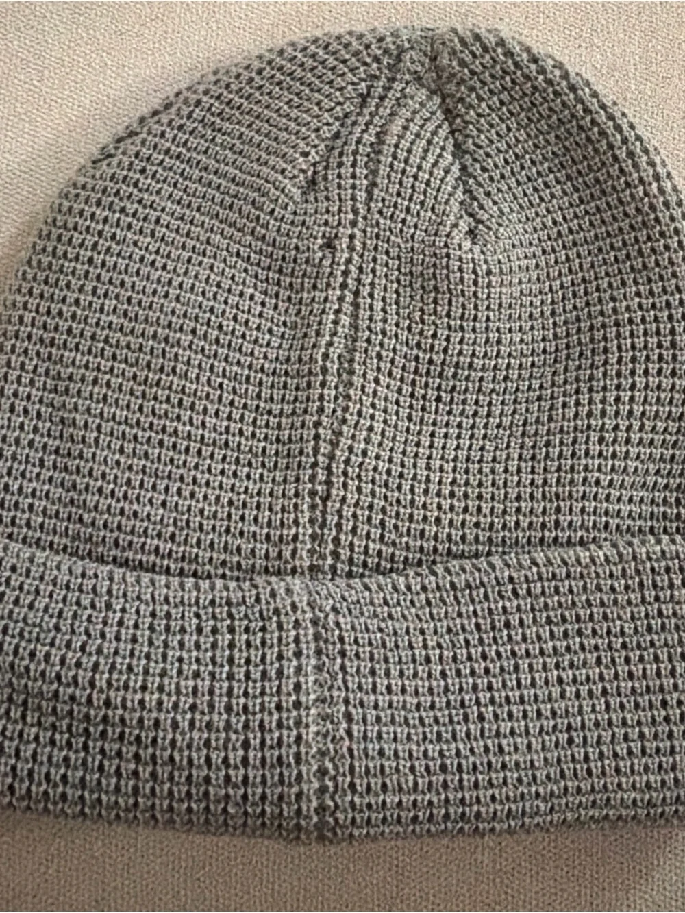 Vuori Olive Gray Knit Waffle Beanie